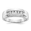 14k White Gold Men's 1/4 ct tw Diamond Channel Set Wedding Band 8mm