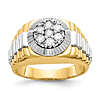 14k Two-tone Gold 1/2 ct tw Lab Grown Diamond Ring with Fluted Crown