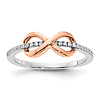 14k White and Rose Gold Infinity 1/10 ct tw Diamond Ring