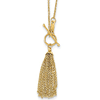 14kt Yellow Gold Tassel and Toggle Necklace