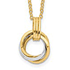 14k Two-tone Gold Italian Intertwined Three Circles Necklace