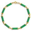 14k Yellow Gold Jade Bars Bracelet 7in