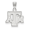 10kt White Gold 1/2in Texas A&M University Beveled Pendant