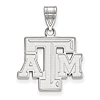 10kt White Gold 5/8in Texas A&M University Beveled ATM Pendant