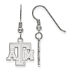 Sterling Silver Texas A&M University Beveled Logo Dangle Wire Earrings