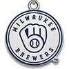 Sterling Silver 1/2in Milwaukee Brewers M Barley Enamel Pendant