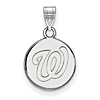 14k White Gold 3/8in Washington Nationals Round Pendant