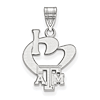 Sterling Silver I Love Texas A&M University Beveled Logo Pendant