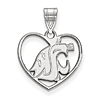 Sterling Silver 5/8in Washington State University Pendant in Heart