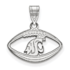 Sterling Silver 3/4in Washington State University Football Pendant