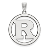 Sterling Silver Rutgers University Circle Pendant 1in