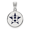 Sterling Silver 5/8in Houston Astros Enamel Pendant