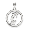 Sterling Silver 5/8in University Of Cincinnati Pendant in Circle