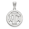 Sterling Silver 5/8in Texas A&M University Pendant in Circle