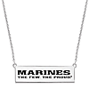 Sterling Silver U.S. Marine Corps Bar Necklace with Black Epoxy