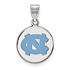 Sterling Silver 5/8in University of North Carolina NC Enamel Pendant