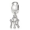 Sterling Silver New York Yankees Extra Small Dangle Bead