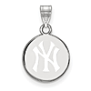 Sterling Silver 1/2in New York Yankees Enamel Disc Pendant