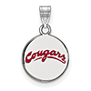 Sterling Silver 1/2in Washington State University Enamel Pendant