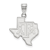 Sterling Silver 3/4in Texas A&M University State Outline Pendant