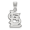 Diamond2Deal Sterling Silver Rhodium-plated MLB LogoArt St. Louis Cardinals  Bird and Bat Small Pendant 18 inch Necklace
