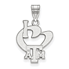 Sterling Silver I Love Texas A&M University Logo Pendant