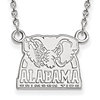 Sterling Silver 1/2in Alabama Big Al Pendant with 18in Chain