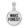 Wake Forest University Enamel Disc Logo Pendant 5/8in Sterling Silver