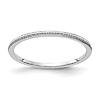 14k White Gold Bead Stackable Ring with Polished Finish 1.2mm