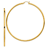 14k Yellow Gold 3.5in Lightweight Round Hoop Earrings 3mm