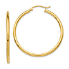 14k Yellow Gold 1 3/8in Lightweight Hoop Earrings 2mm