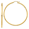 14k Yellow Gold 2in Lightweight Hoop Earrings 2mm