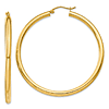 14 Yellow Gold 2in Classic Lightweight Round Hoop Earrings 3mm