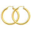 14kt Yellow Gold 1 1/2in Round Hoop Earrings 4mm