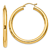 14k Yellow Gold 1.5in Lightweight Hoop Earrings 4mm