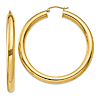 14k Yellow Gold 2in Lightweight Hoop Earrings 5mm