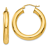 14k Yellow Gold 1.25in Lightweight Hoop Earrings 5mm