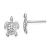 14k White Gold Small Sea Turtle Earrings