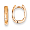 14kt Rose Gold 1/2in Oval Hinged Hoop Earrings 3mm