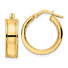 14k Yellow Gold Hoop Earrings with Rounded Edges 3/4in