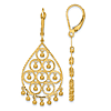 14k Yellow Gold Diamond-cut Chandelier Beads Dangle Earrings