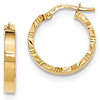 14kt Yellow Gold 3/4in Italian Hoop Earrings with Diamond-cut Edges