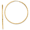 14kt Yellow Gold 1 3/4in Square Edge Endless Hoop Earrings