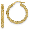 14kt Yellow Gold 1in Italian Twisted Hoop Earrings