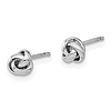 14k White Gold Three Strand Love Knot Earrings