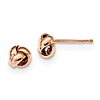 14k Rose Gold Three Strand Love Knot Earrings