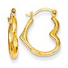 14k Yellow Gold Small Sideways Heart Hoop Earrings