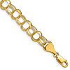 14k Yellow Gold 7in Triple Link Charm Bracelet 7mm