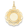 14kt Yellow Gold 7/8in Faceted Happy Anniversary Charm