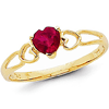 14kt Yellow Gold 1/2 ct Heart Ruby Ring